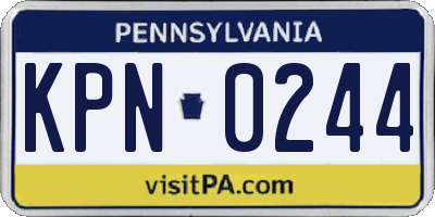 PA license plate KPN0244