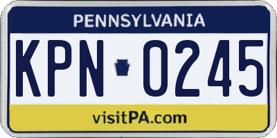 PA license plate KPN0245