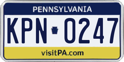 PA license plate KPN0247