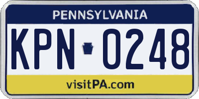 PA license plate KPN0248