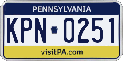PA license plate KPN0251