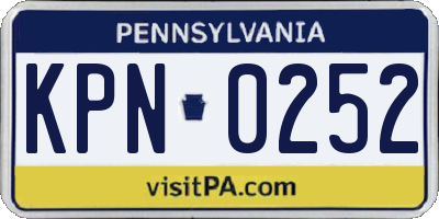 PA license plate KPN0252