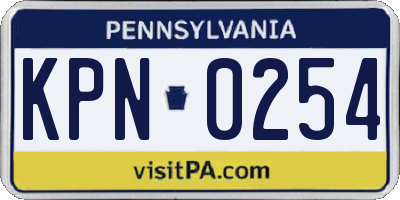 PA license plate KPN0254