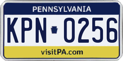 PA license plate KPN0256