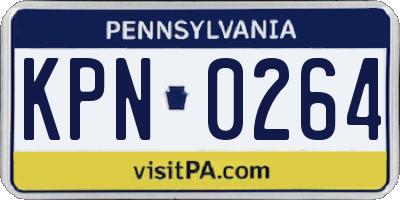 PA license plate KPN0264