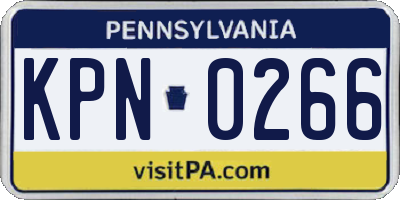 PA license plate KPN0266