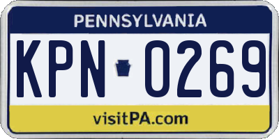 PA license plate KPN0269