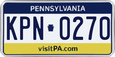 PA license plate KPN0270