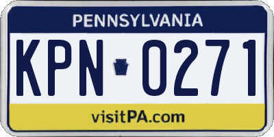 PA license plate KPN0271
