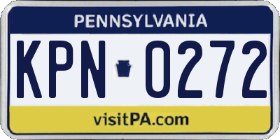 PA license plate KPN0272