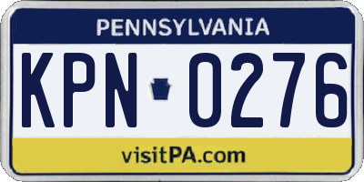 PA license plate KPN0276