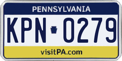 PA license plate KPN0279