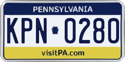PA license plate KPN0280
