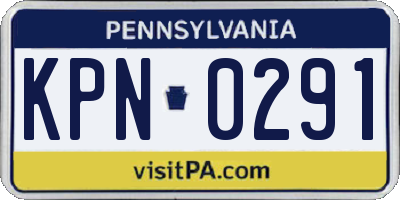PA license plate KPN0291