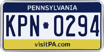 PA license plate KPN0294