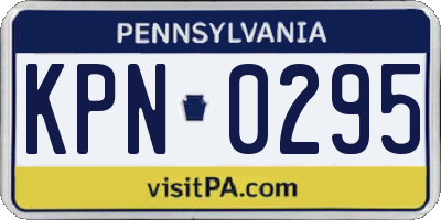 PA license plate KPN0295