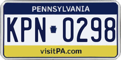PA license plate KPN0298