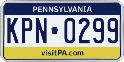 PA license plate KPN0299