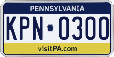 PA license plate KPN0300