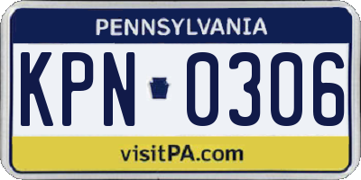 PA license plate KPN0306