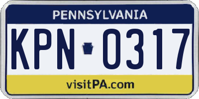 PA license plate KPN0317