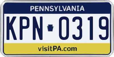 PA license plate KPN0319