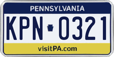 PA license plate KPN0321