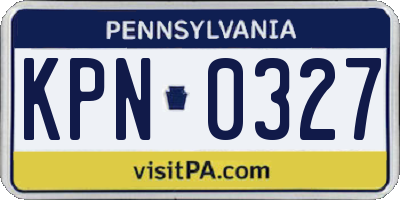 PA license plate KPN0327