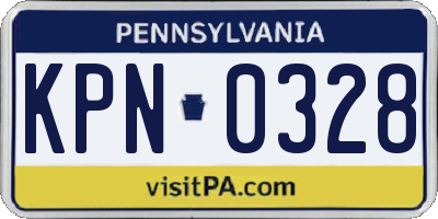 PA license plate KPN0328