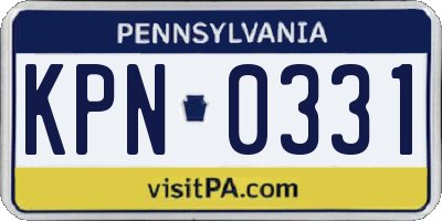 PA license plate KPN0331