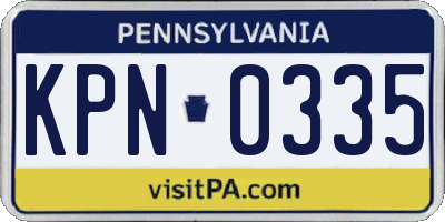 PA license plate KPN0335