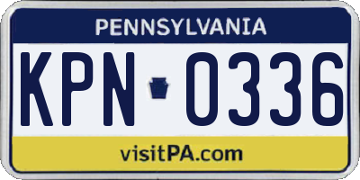 PA license plate KPN0336