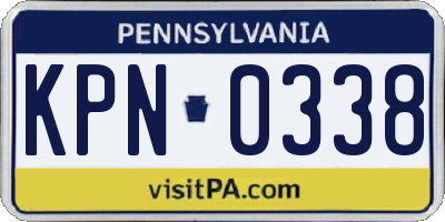 PA license plate KPN0338