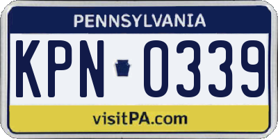 PA license plate KPN0339