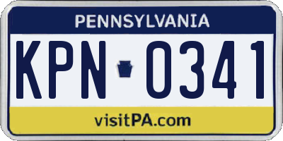PA license plate KPN0341