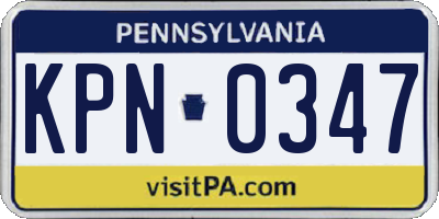 PA license plate KPN0347