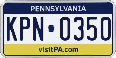 PA license plate KPN0350