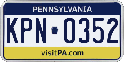 PA license plate KPN0352