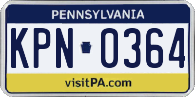 PA license plate KPN0364