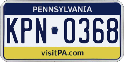 PA license plate KPN0368