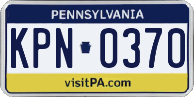 PA license plate KPN0370