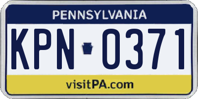 PA license plate KPN0371