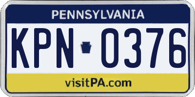 PA license plate KPN0376