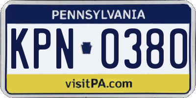 PA license plate KPN0380