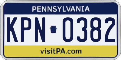 PA license plate KPN0382
