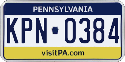 PA license plate KPN0384