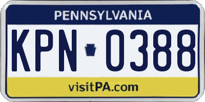 PA license plate KPN0388