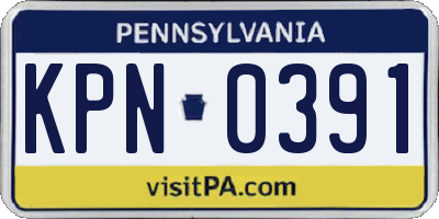 PA license plate KPN0391