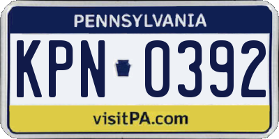 PA license plate KPN0392
