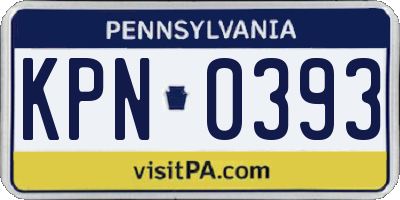 PA license plate KPN0393